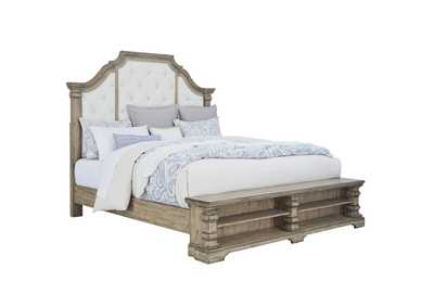 Image for Garrison Cove Queen Upholstered Bed with Storage Footboard.