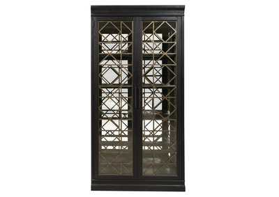 4 Shelf Display Cabinet with Decorative Glass Doors
