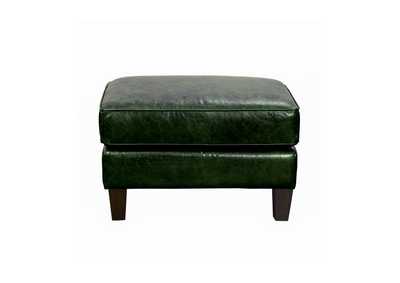 Image for Miles Leather Accent Ottoman in Fescue Green