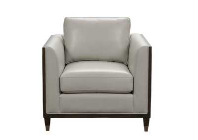 Image for Addison Leather Accent Chair in Frost Grey
