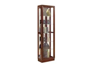 Image for Tall Traditional 5 Shelf Curio Cabinet in Cherry Brown
