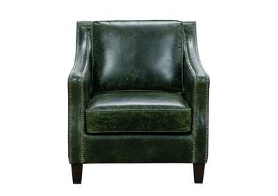 Image for Miles Leather Accent Chair in Fescue Green