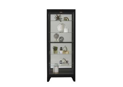 Lighted Gallery Style 5 Shelf Curio Cabinet in Onyx Black