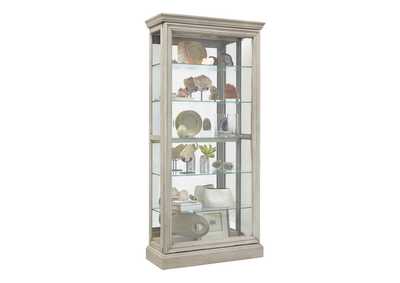 Image for Lighted 5 Shelf Sliding Door Curio with Lock in Natural Beige