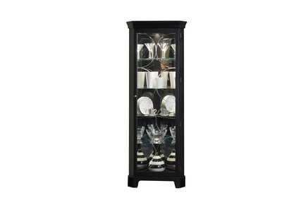 Lighted 4 Shelf Corner Curio Cabinet in Oxford Black