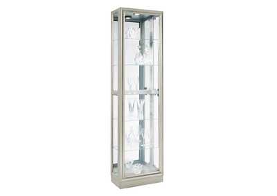 Image for Side Entry 5 Shelf Curio Cabinet in Platinum Silver