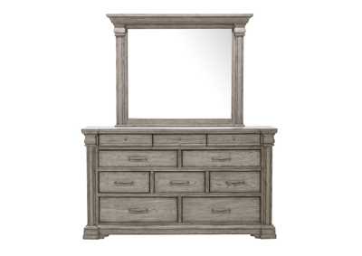 Image for Madison Ridge 10 Drawer Dresser and Framed Mirror in Heritage Taupe