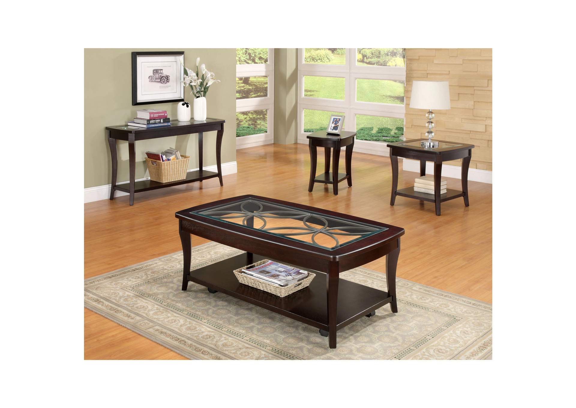 Annandale Dark Mahogany Rectangle Cocktail Table,Riverside
