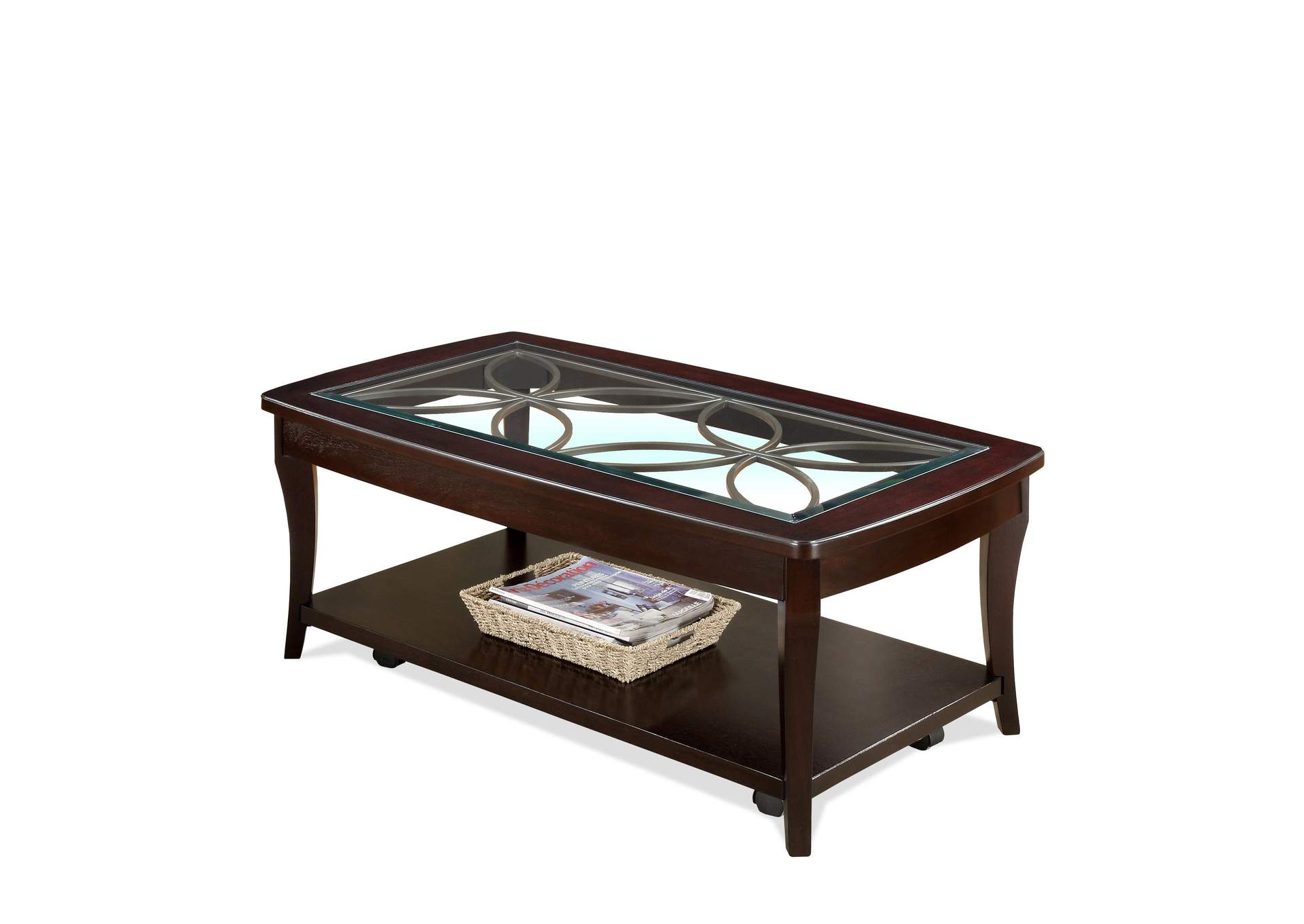 Annandale Dark Mahogany Rectangle Cocktail Table,Riverside