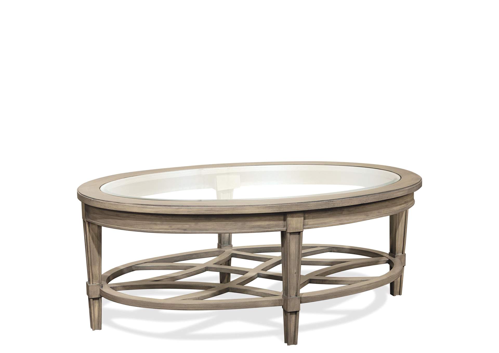 Parkdale Dove Grey Oval Cocktail Table,Riverside