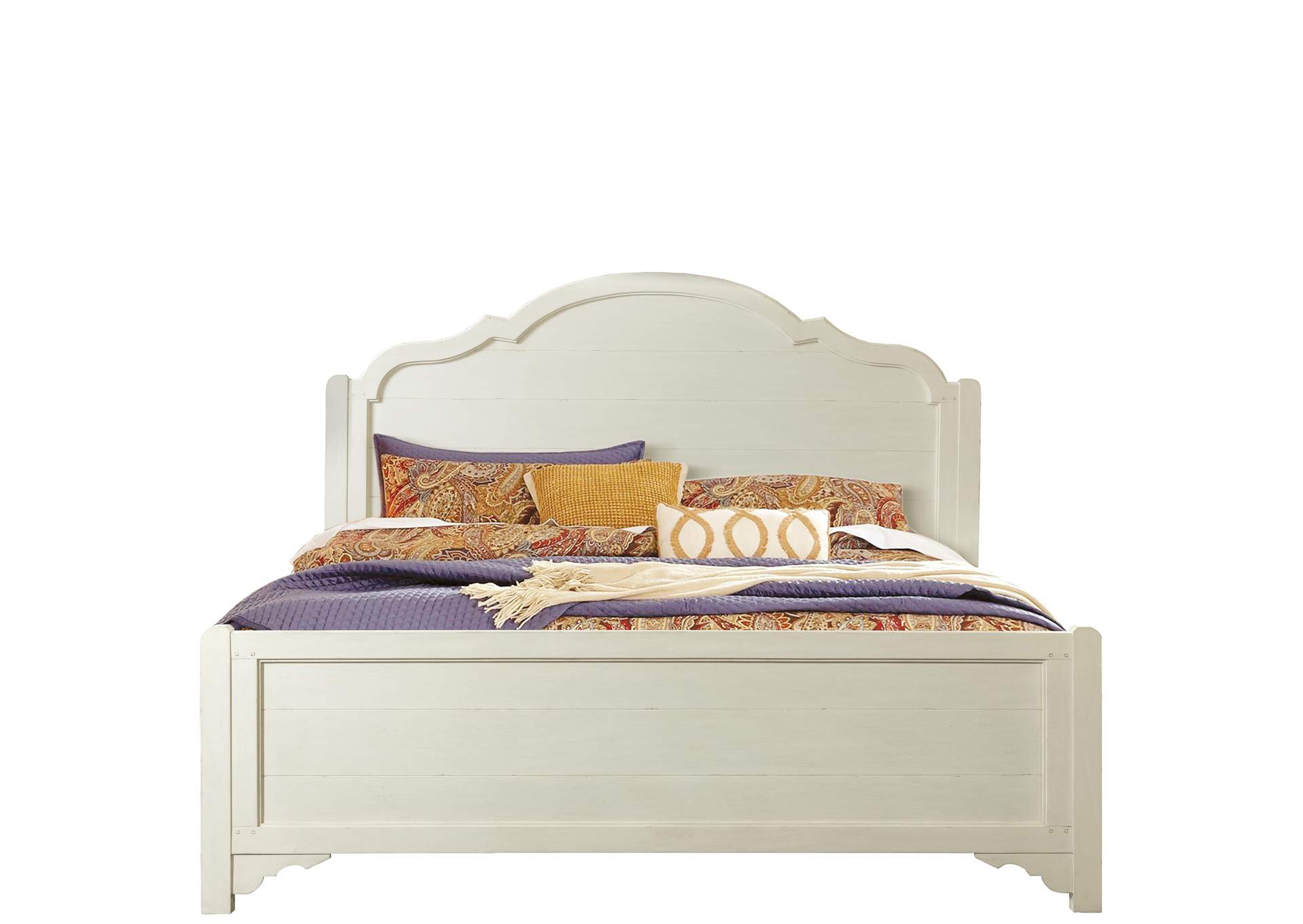 Grand Haven Feathered White Panel Queen Bed,Riverside