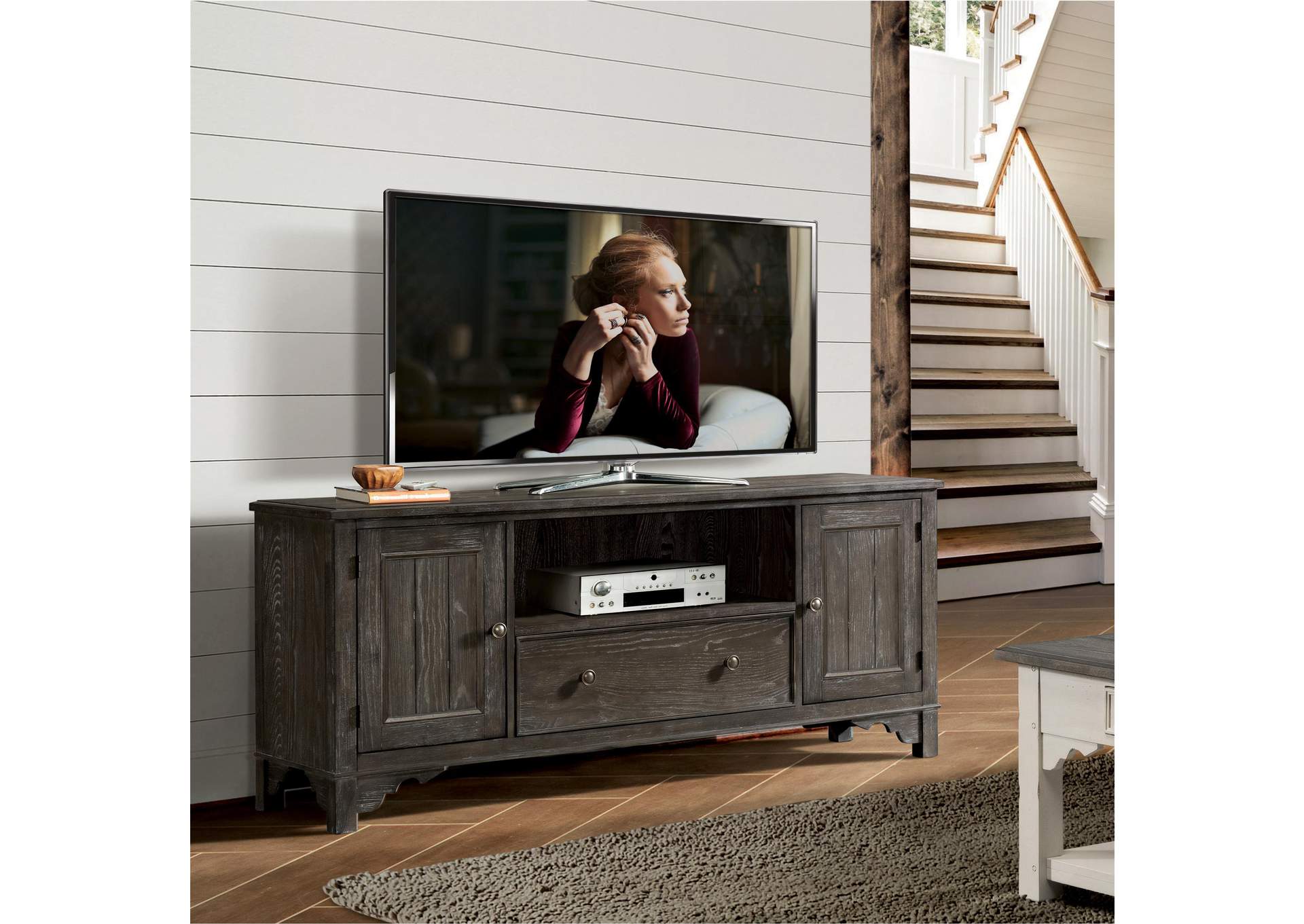 Grand Haven Rich Charcoal 68-in Tv Console,Riverside