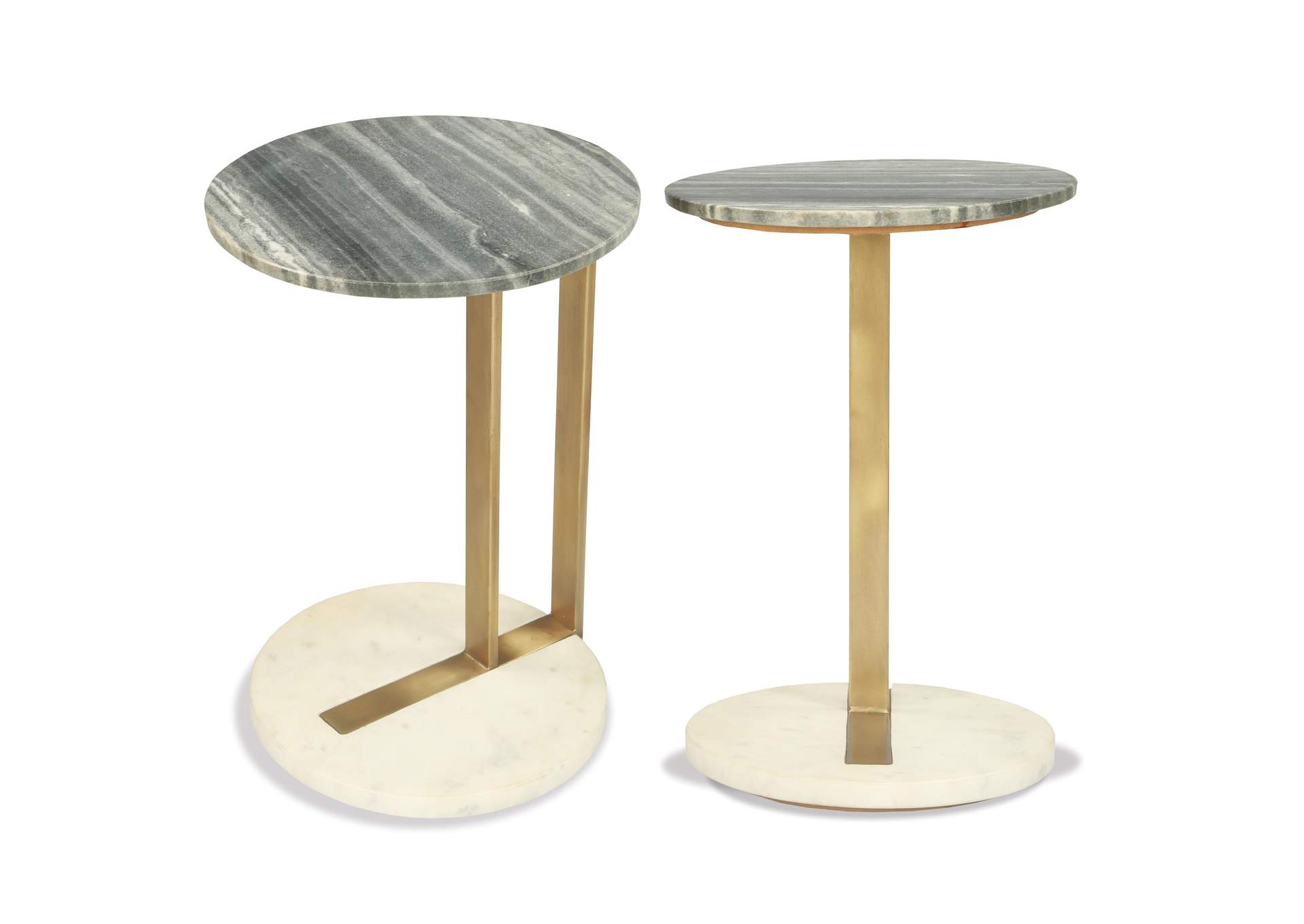 Austin Brushed Brass Round Side Table,Riverside