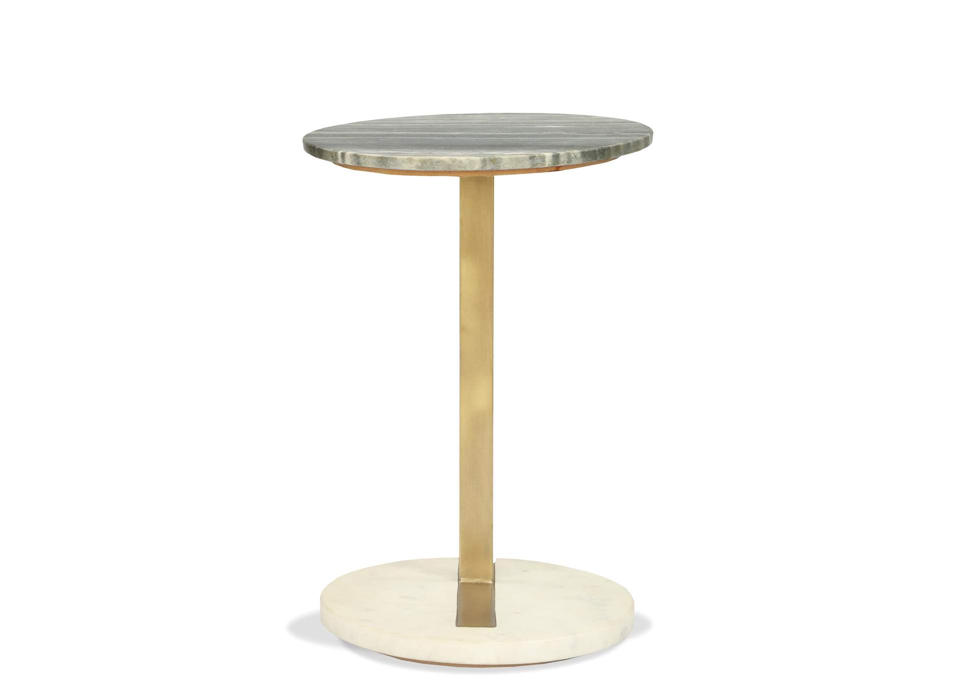 Austin Brushed Brass Round Side Table,Riverside