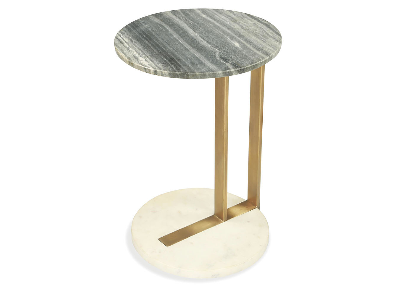 Austin Brushed Brass Round Side Table,Riverside