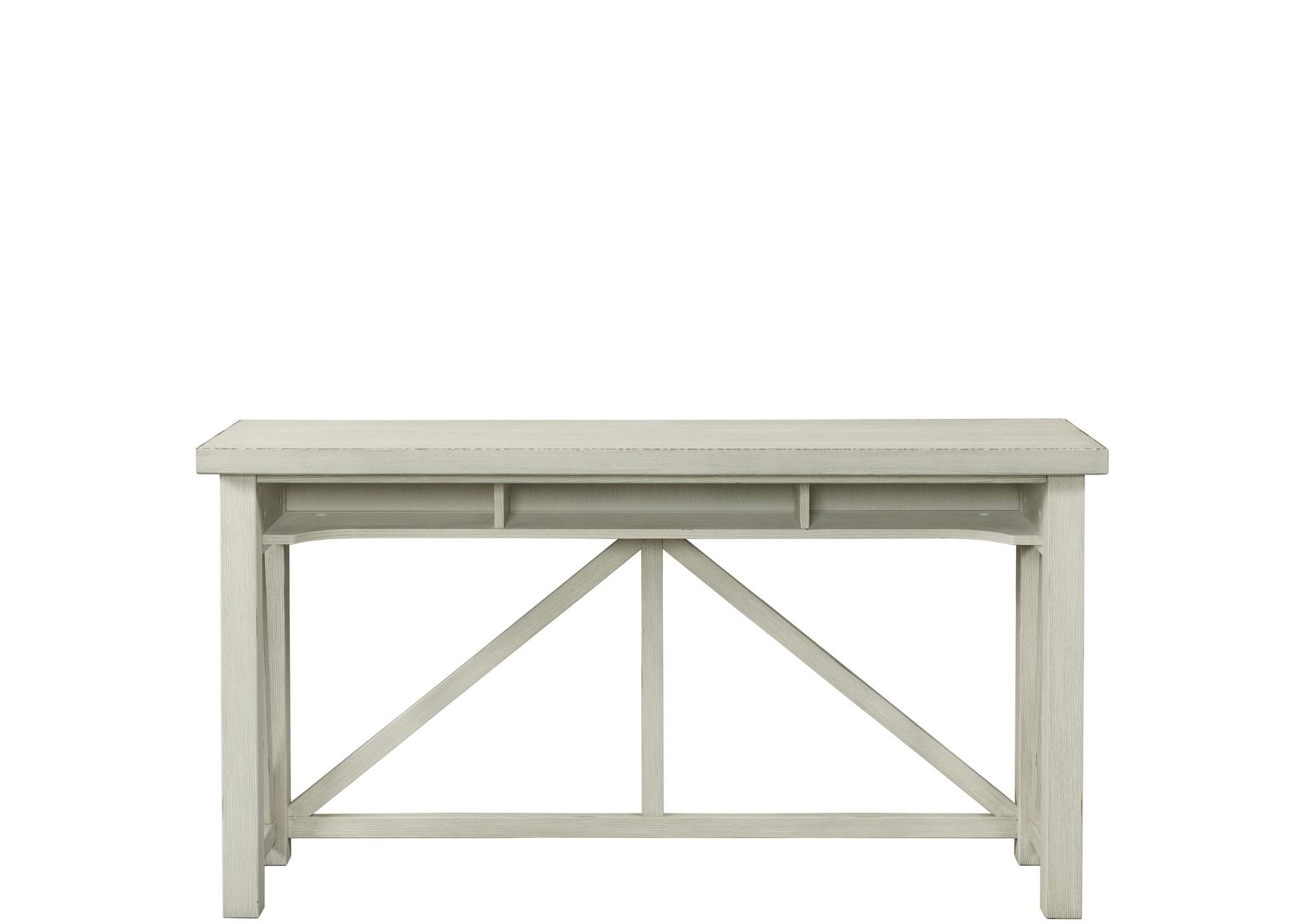 Aberdeen Weathered Worn White Sofa Table W/3 Stools,Riverside