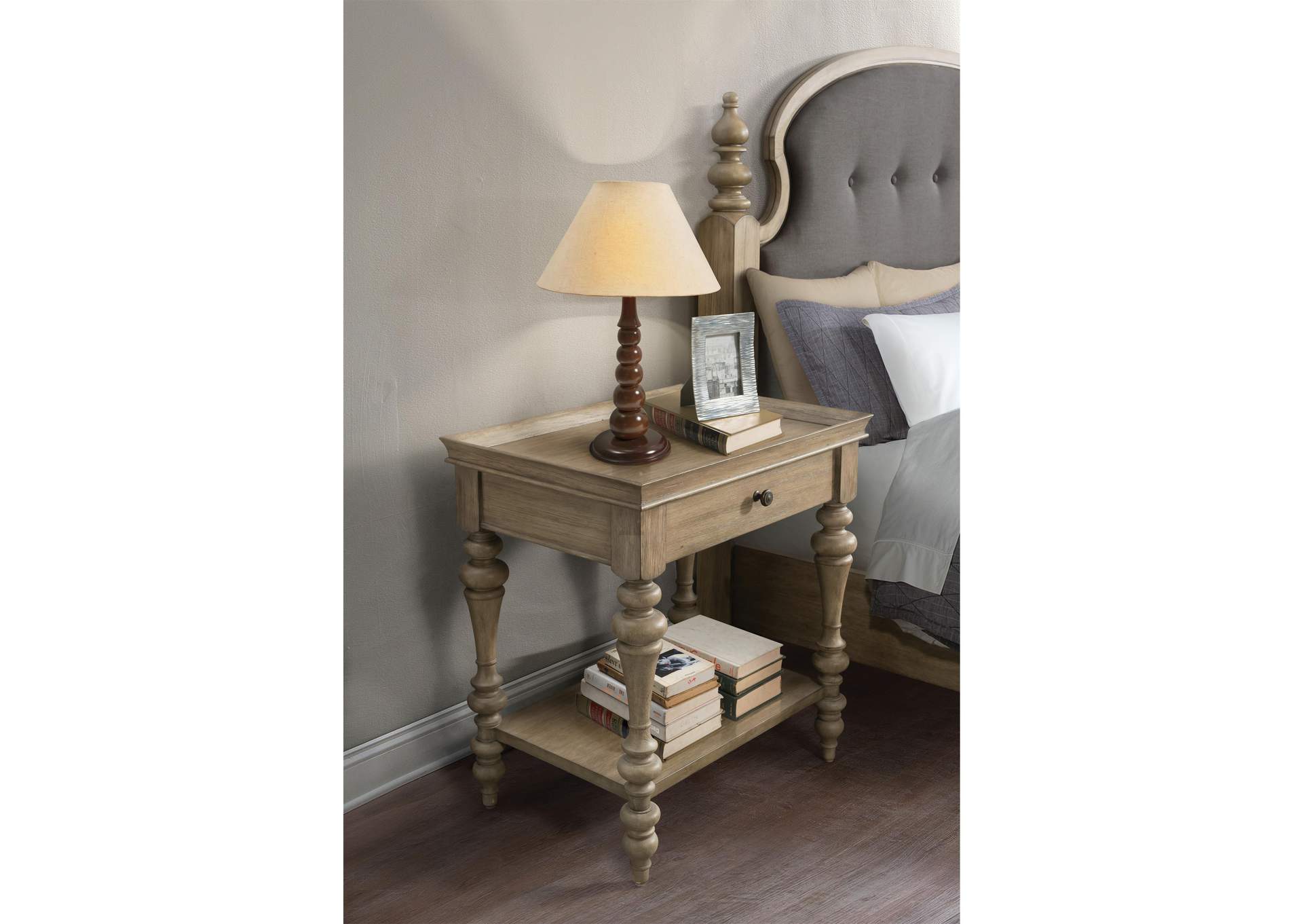 Corinne Sun-drenched Acacia Leg Nightstand-wood Top,Riverside