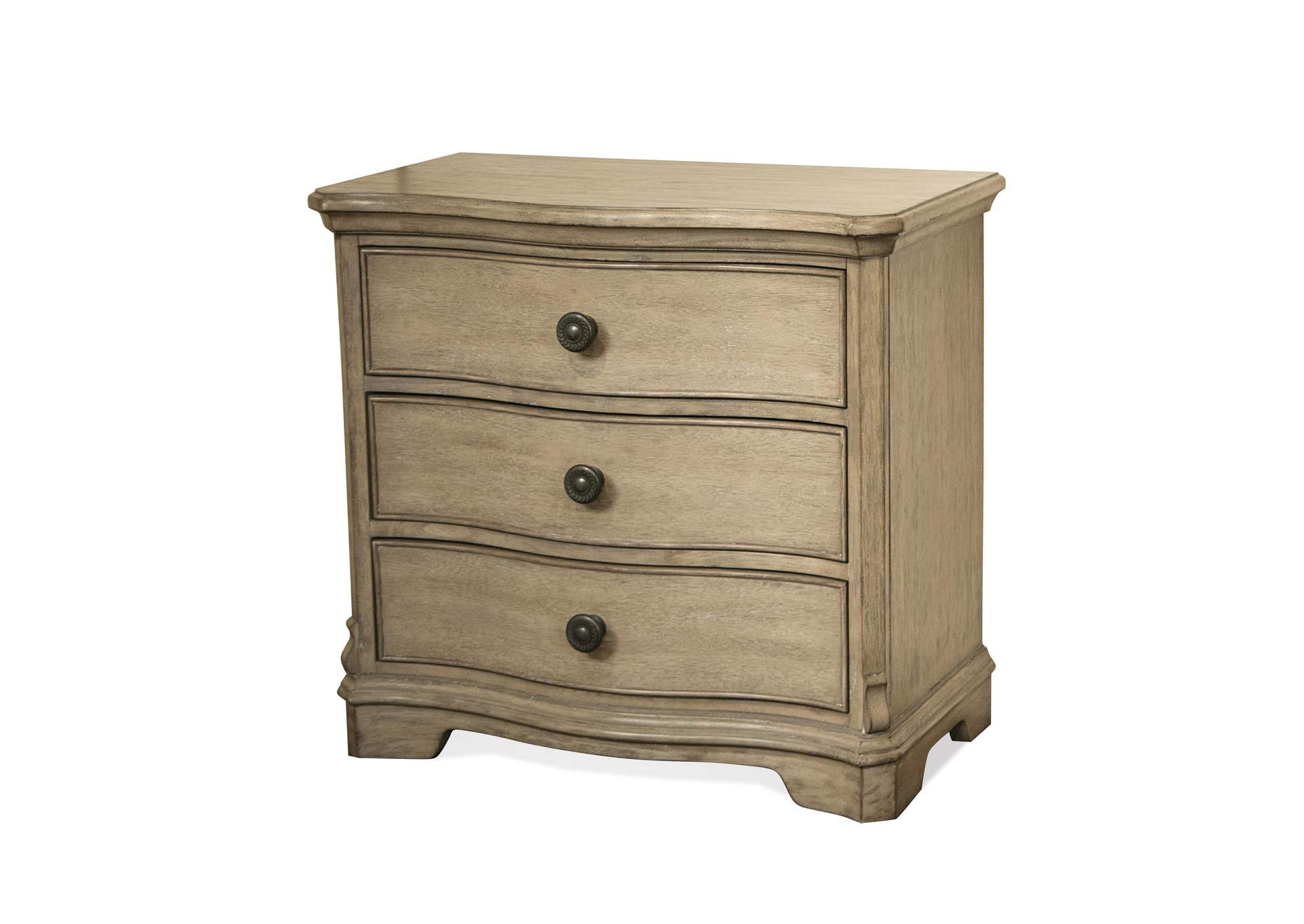 Corinne Sun-drenched Acacia 3-drawer Nightstand,Riverside