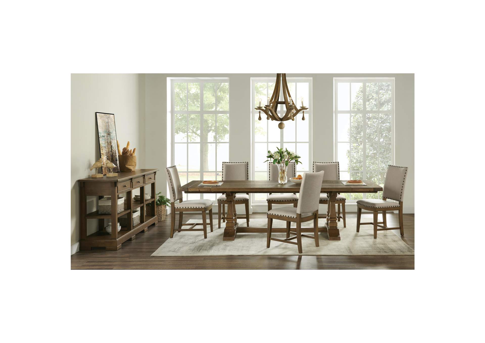 Hawthorne Barnwood Rectangular Dining Table,Riverside