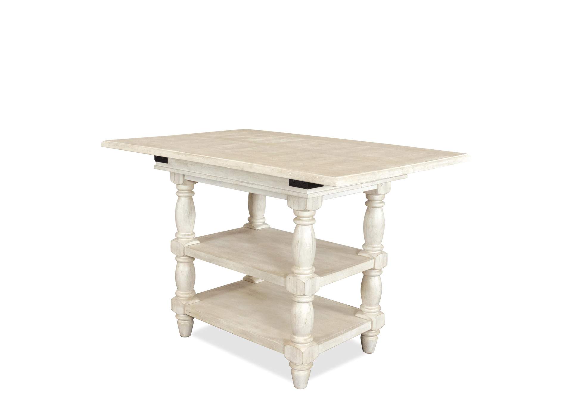 Regan Farmhouse White Counter Height Dining Table,Riverside