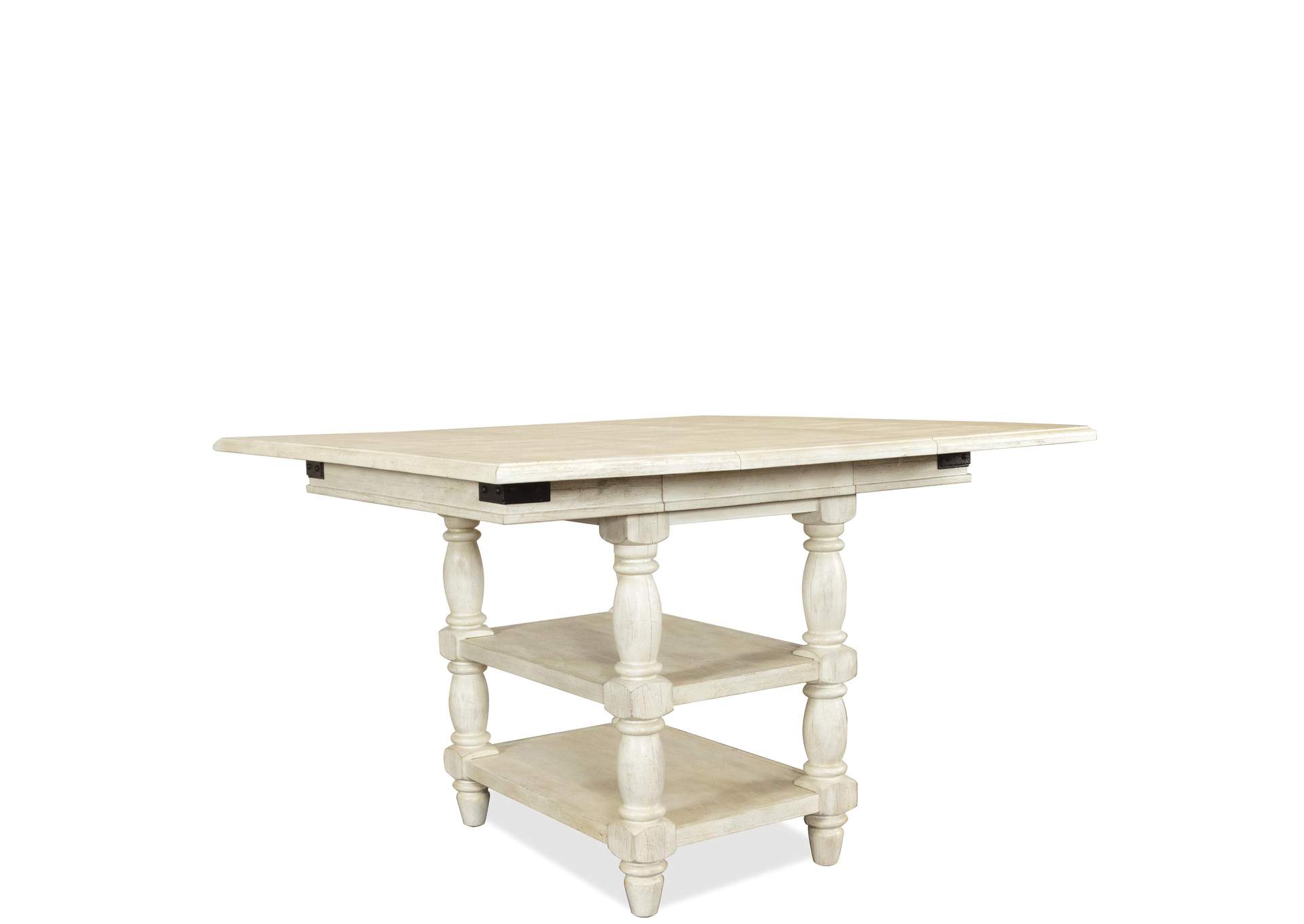 Regan Farmhouse White Counter Height Dining Table,Riverside