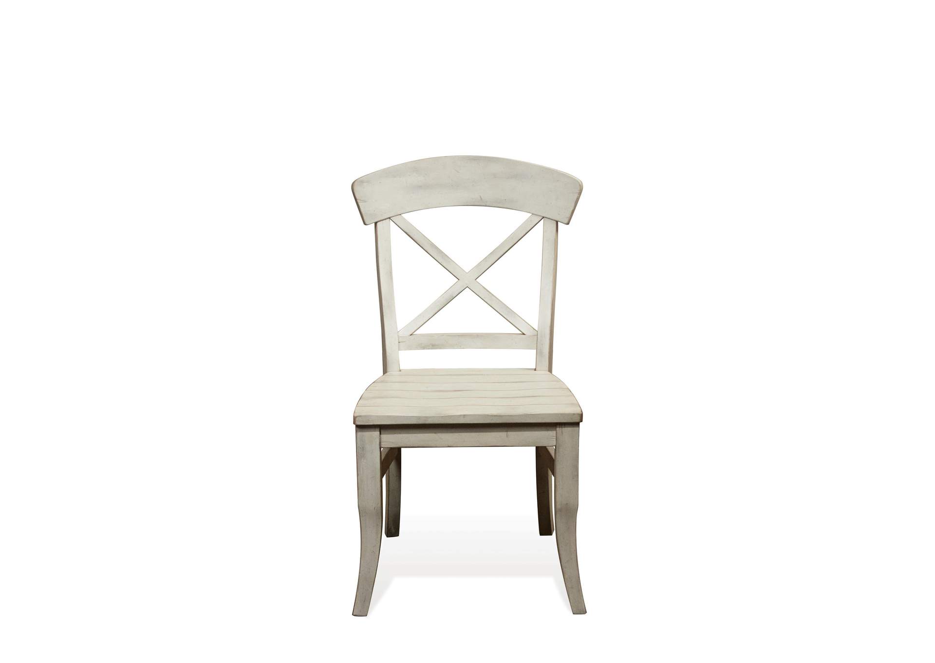 Regan Farmhouse White X-back Dining Chair 2in [Set of 2],Riverside