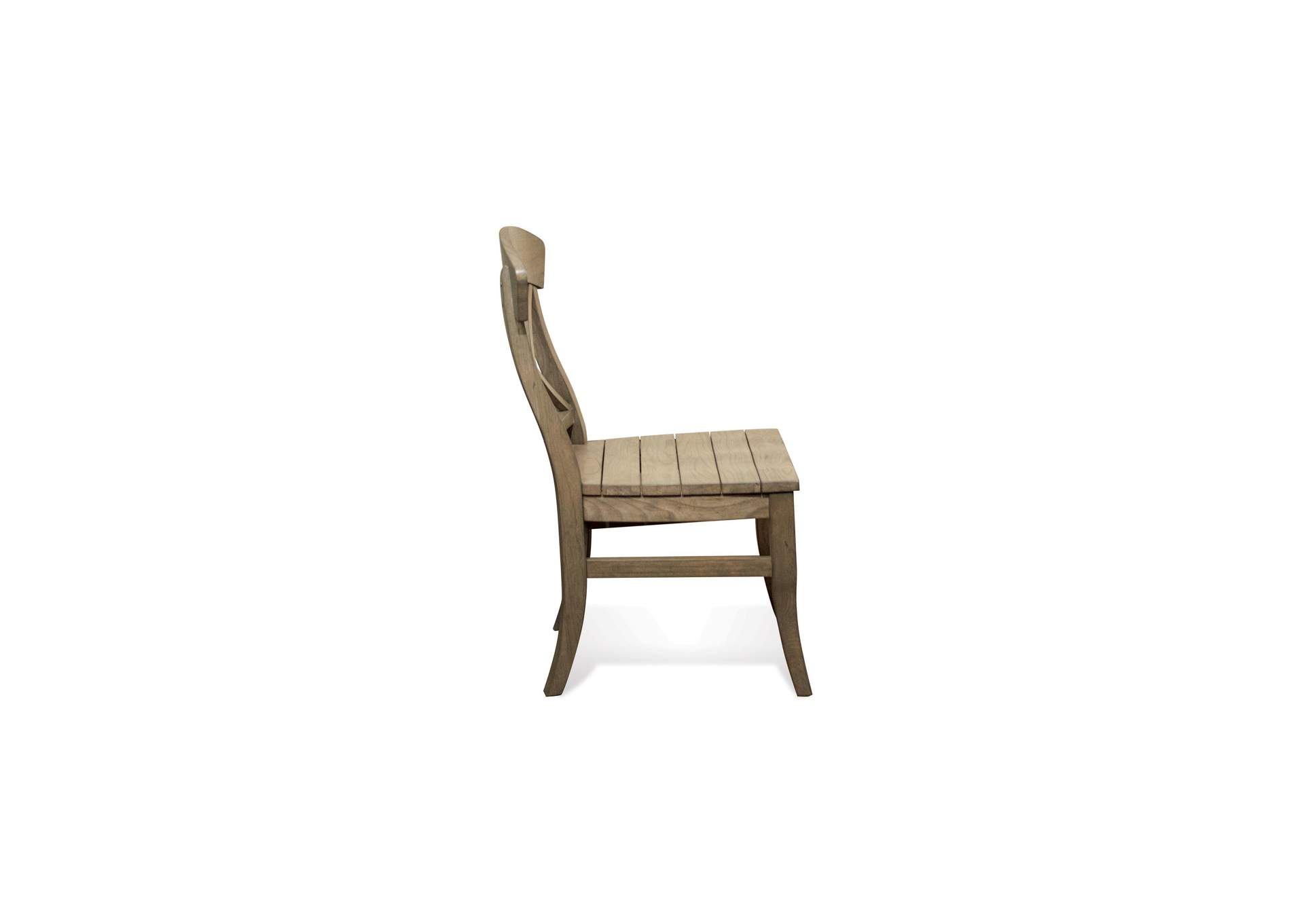 Regan Weathered Driftwood X-back Dining Chair 2in [Set of 2],Riverside