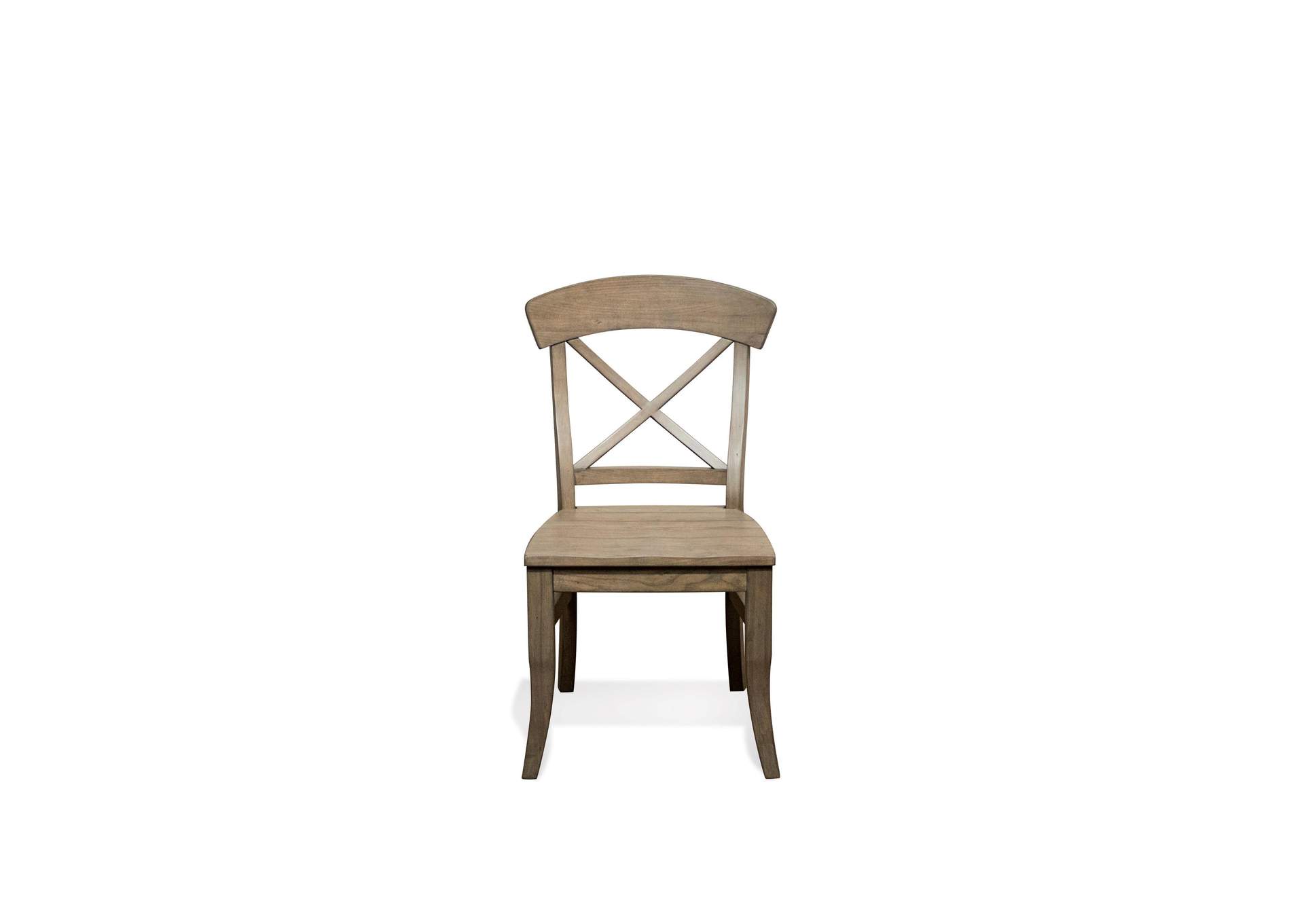 Regan Weathered Driftwood X-back Dining Chair 2in [Set of 2],Riverside