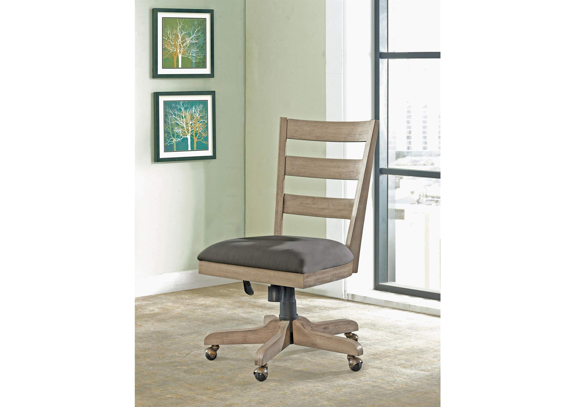 Perspectives Wood Back Upholstery Desk Chair,Riverside