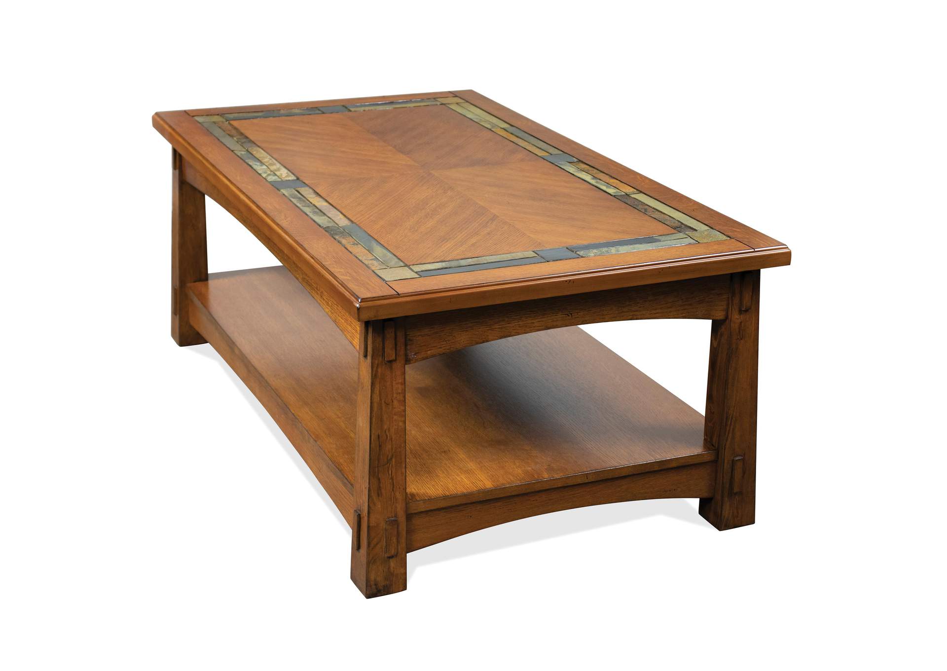 Craftsman Home Americana Oak Rectangular Cocktail Table,Riverside