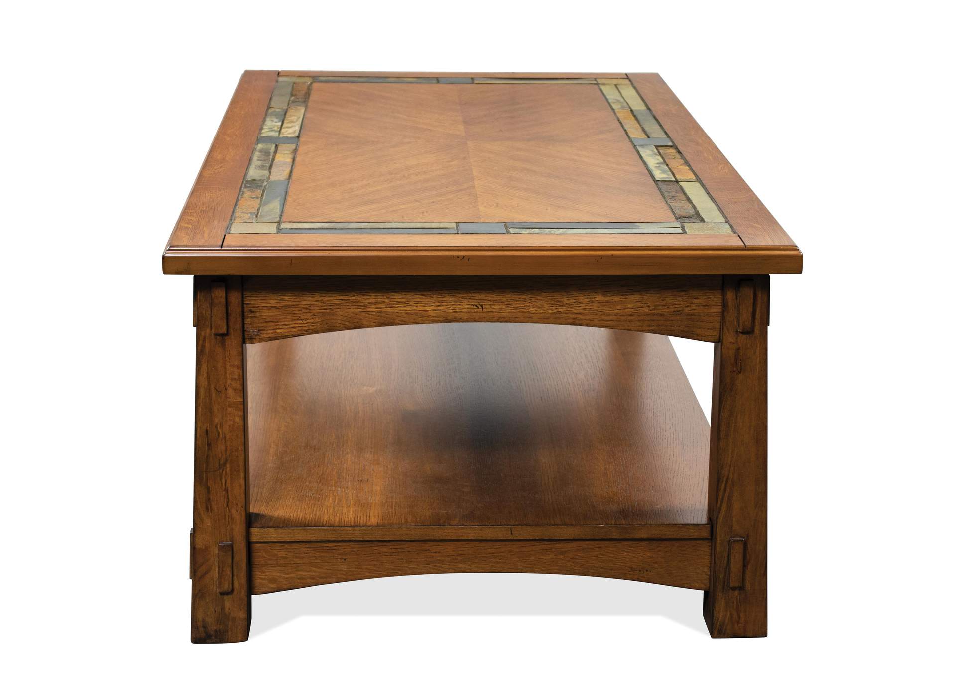 Craftsman Home Americana Oak Rectangular Cocktail Table,Riverside