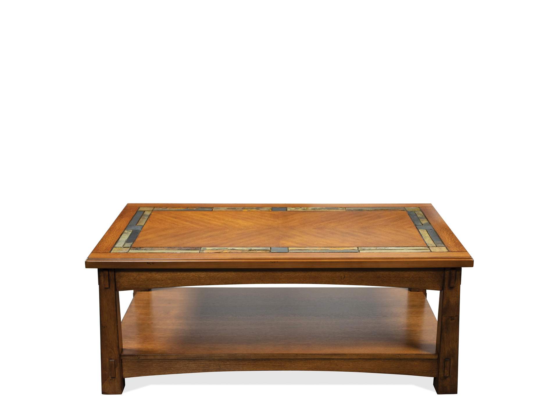 Craftsman Home Americana Oak Rectangular Cocktail Table,Riverside