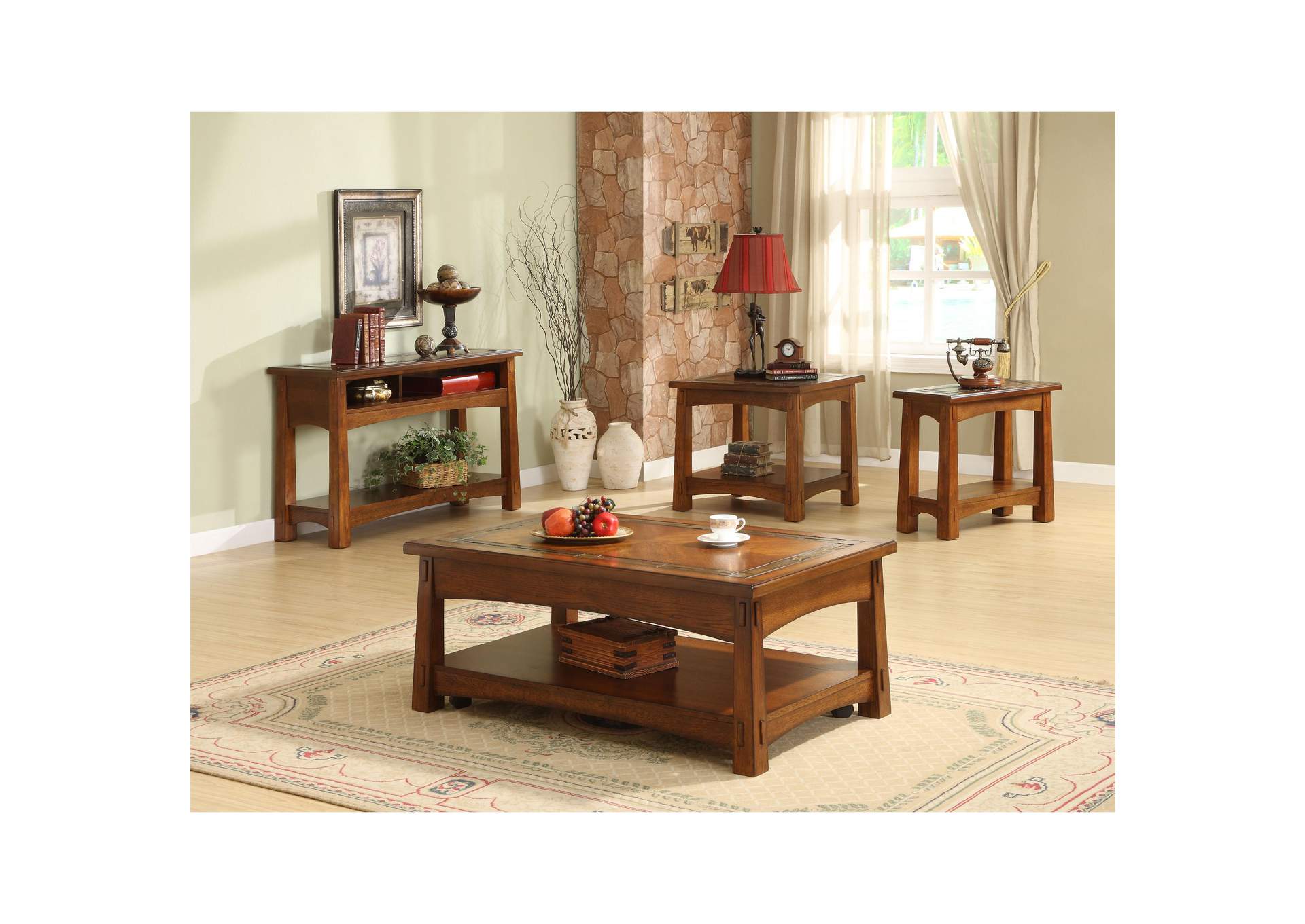 Craftsman Home Americana Oak Lift-top Cocktail Table,Riverside