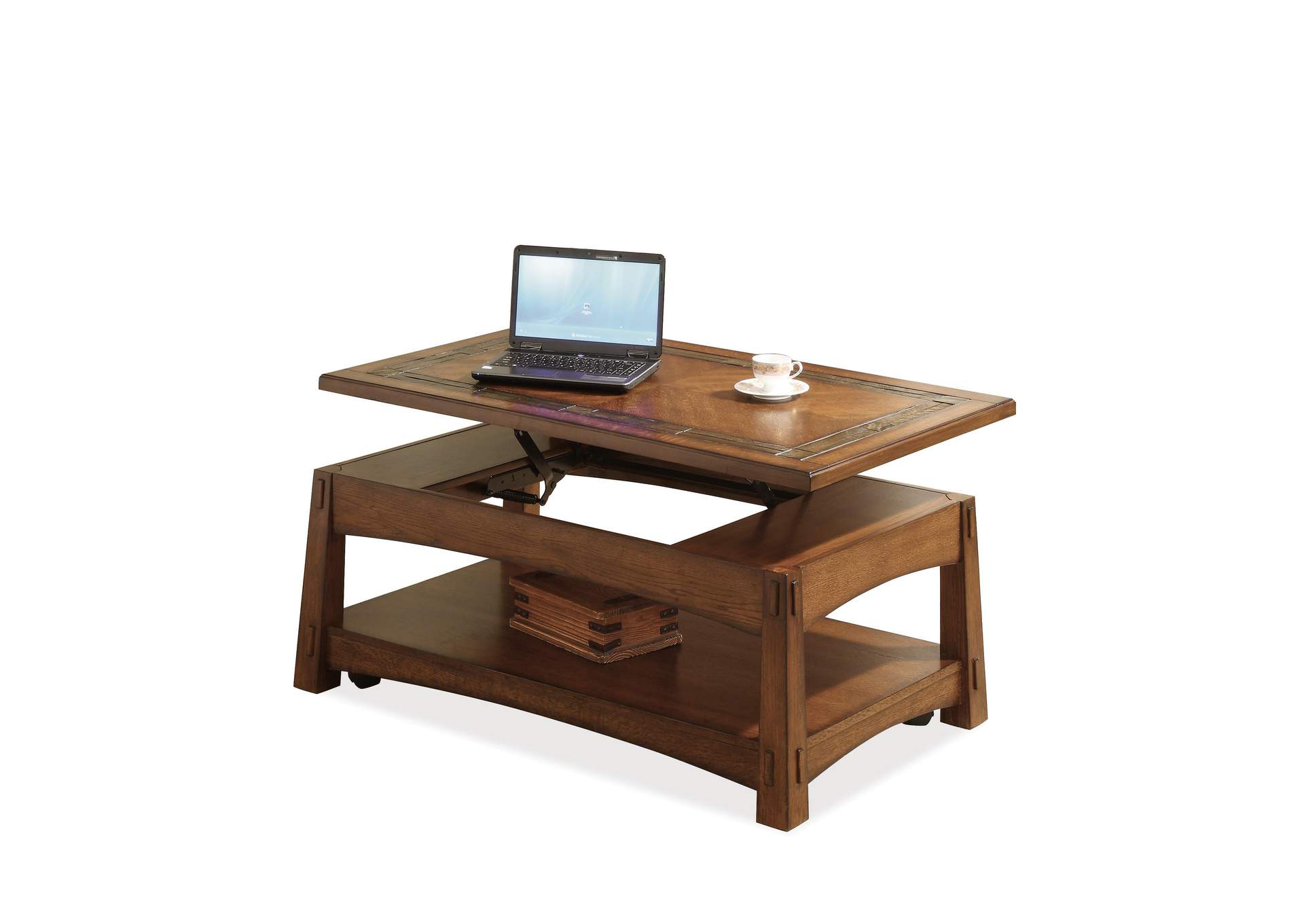 Craftsman Home Americana Oak Lift-top Cocktail Table,Riverside