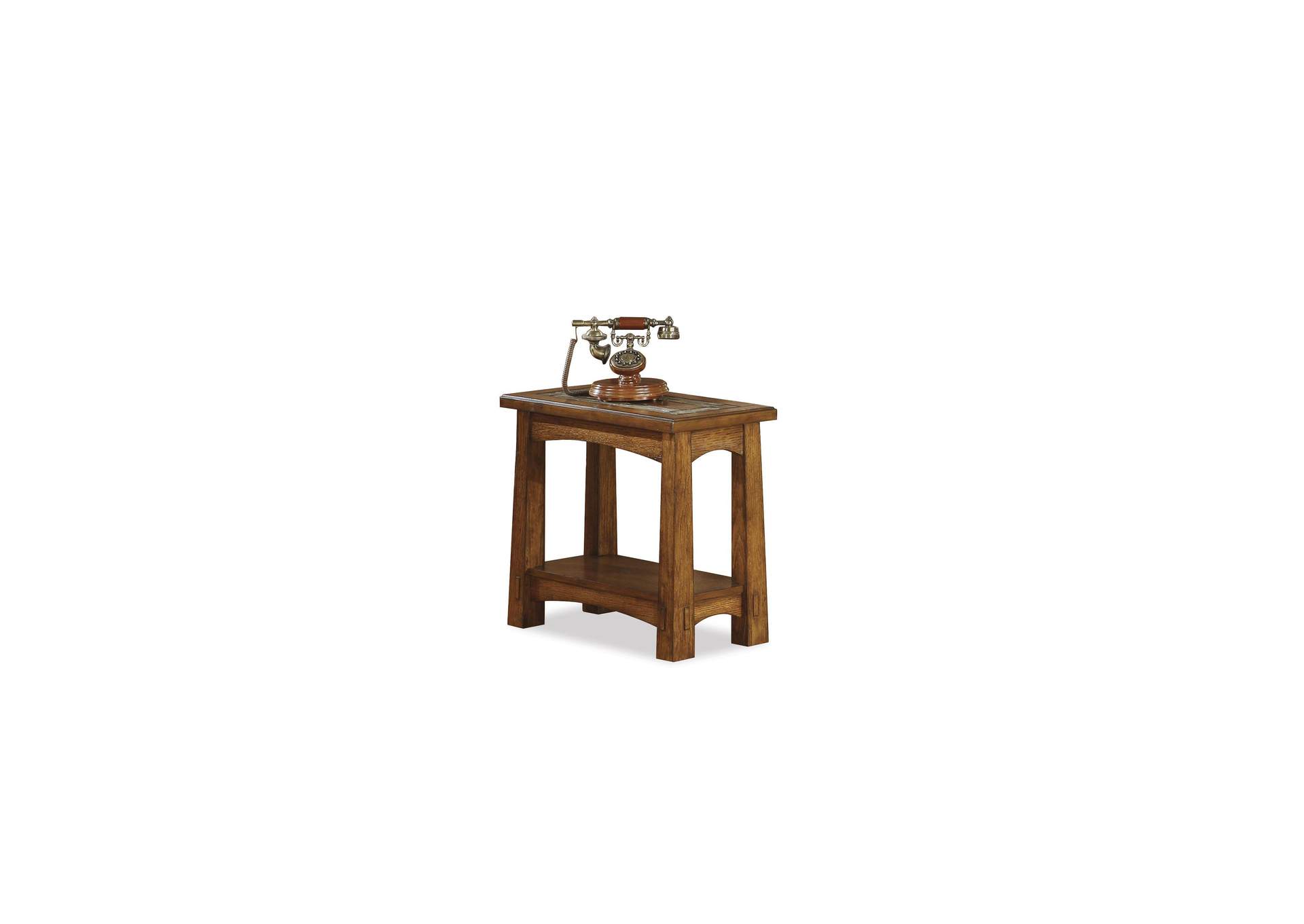 Craftsman Home Americana Oak Chairside Table,Riverside