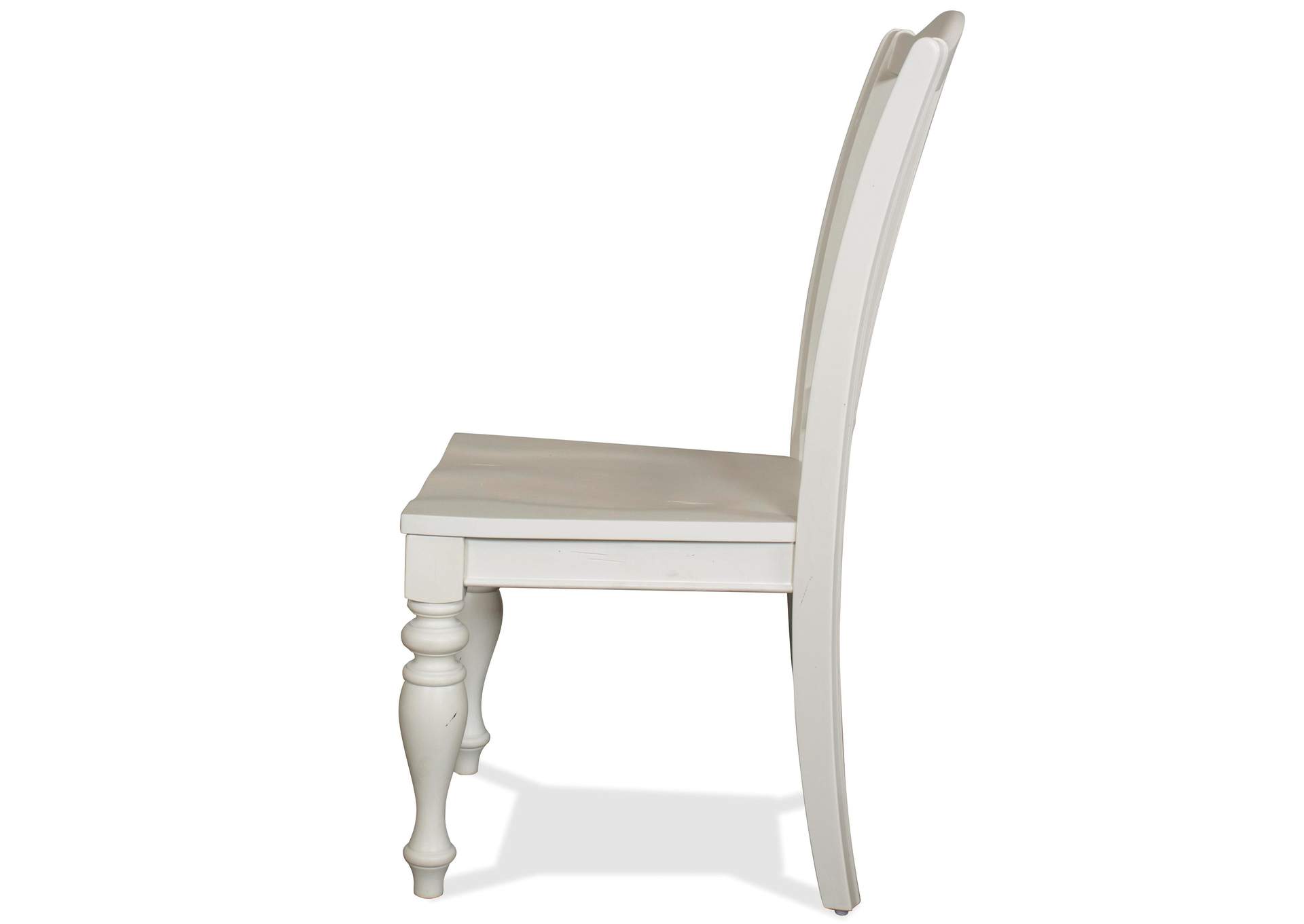 Mix-n-match Chairs Dover White Side Chair Wood Seat 2in [Set of 2],Riverside