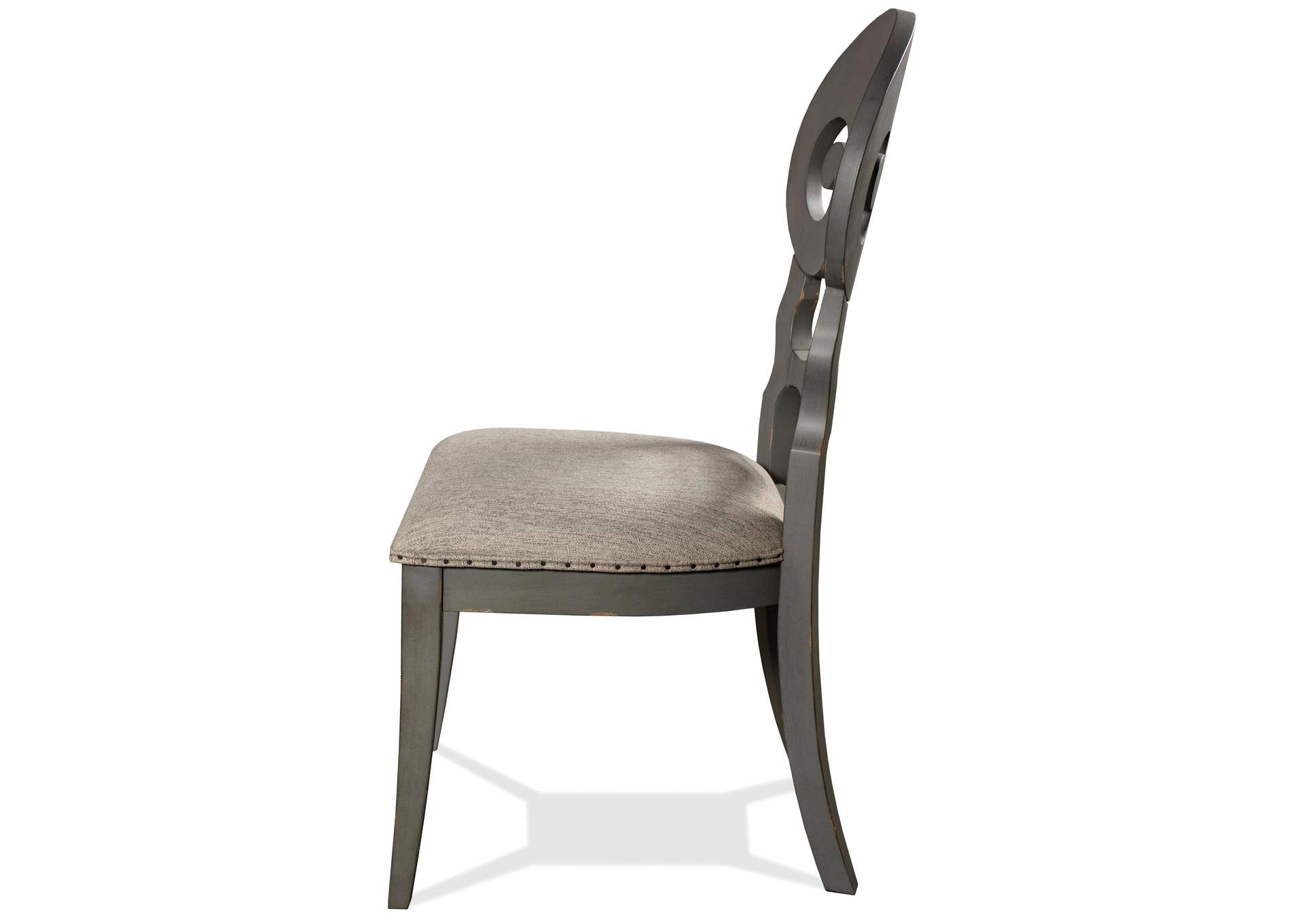 Mix-n-match Chairs Chipped Gray Scroll Upholstered Side Chair 2in [Set of 2],Riverside