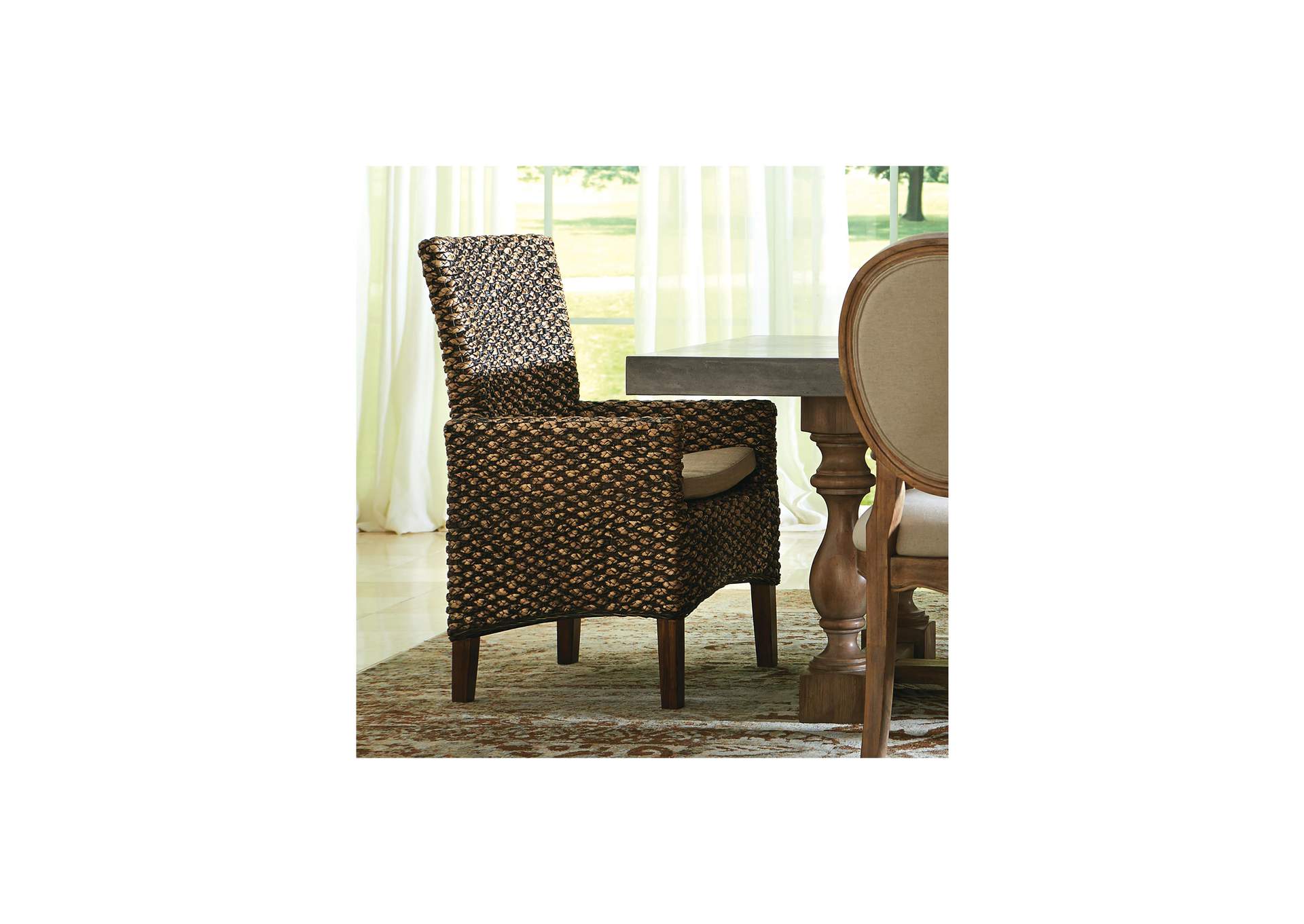 Mix-n-match Chairs Hazelnut Woven Arm Upholstered Chair 2in [Set of 2],Riverside