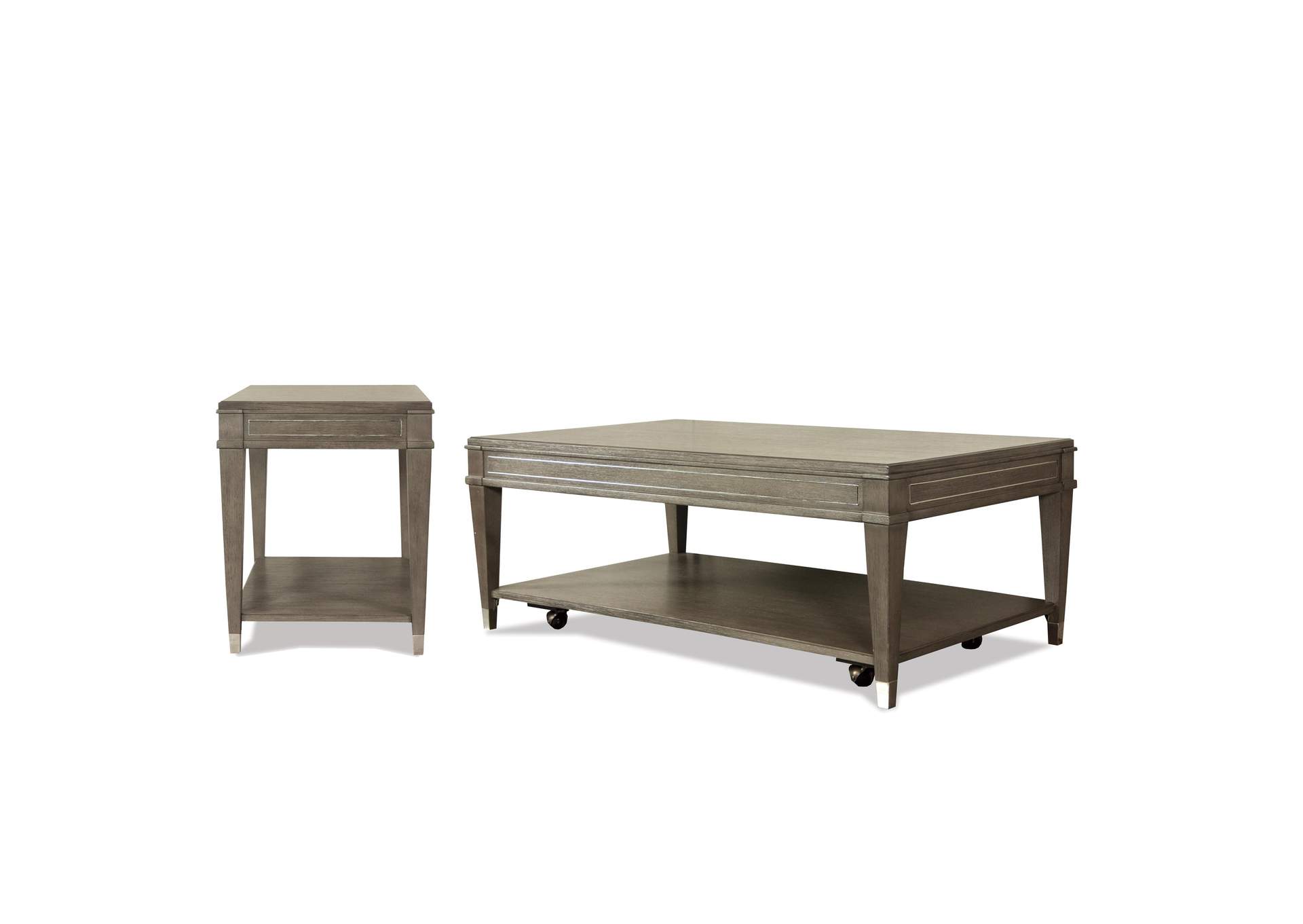 Dara Two Gray Wash Rectangle End Table,Riverside