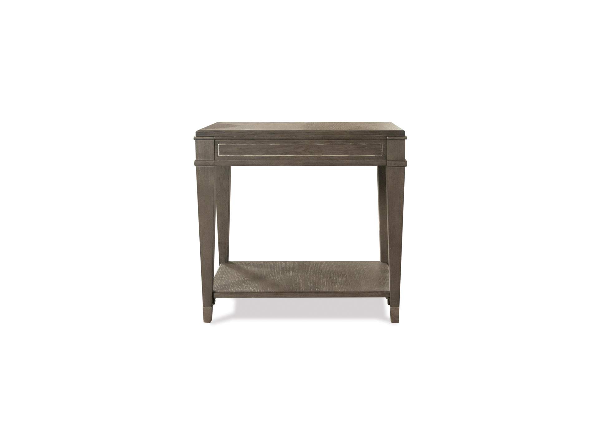 Dara Two Gray Wash Rectangle End Table,Riverside