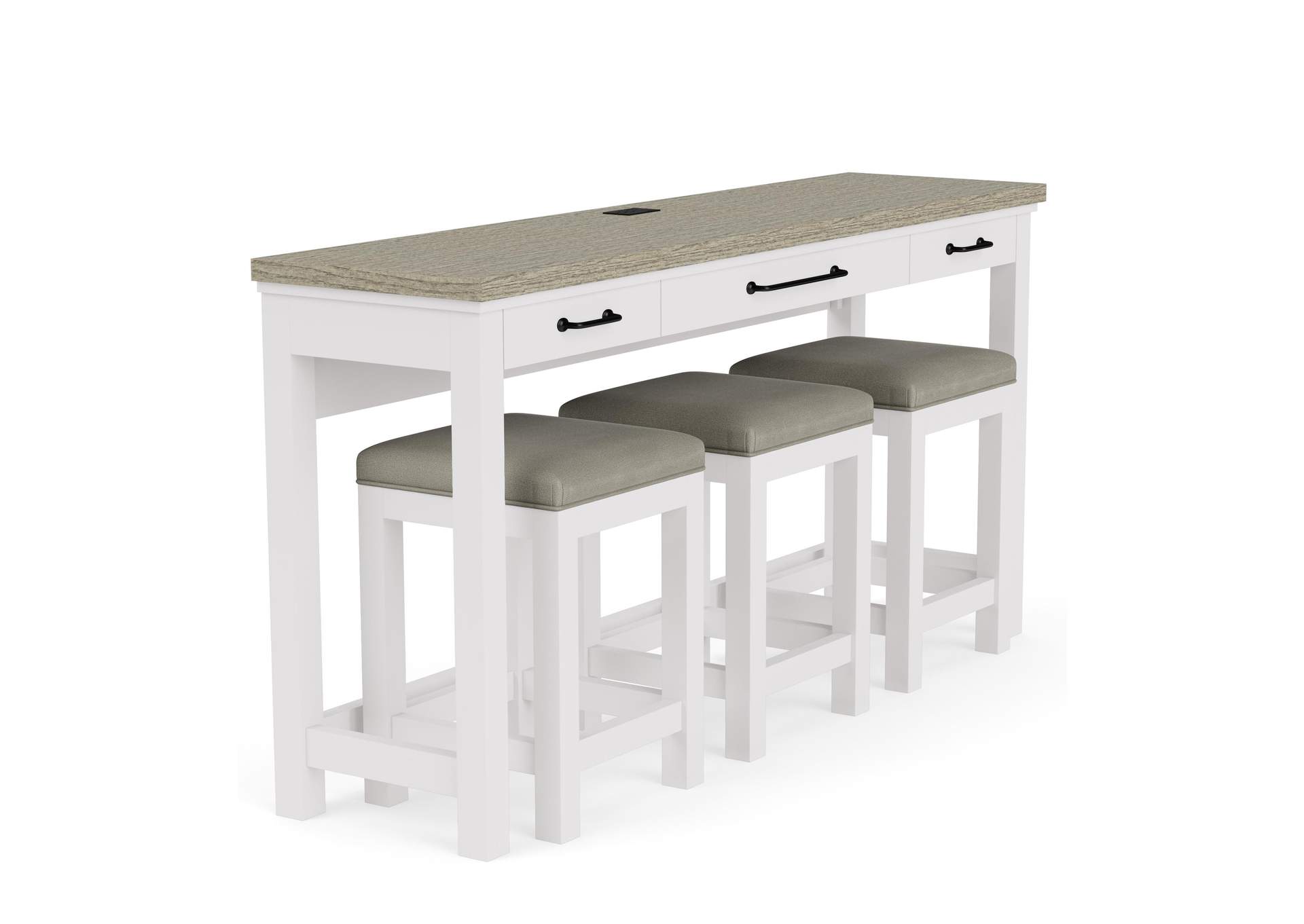 Cora Sofa Table With 3 Stools,Riverside