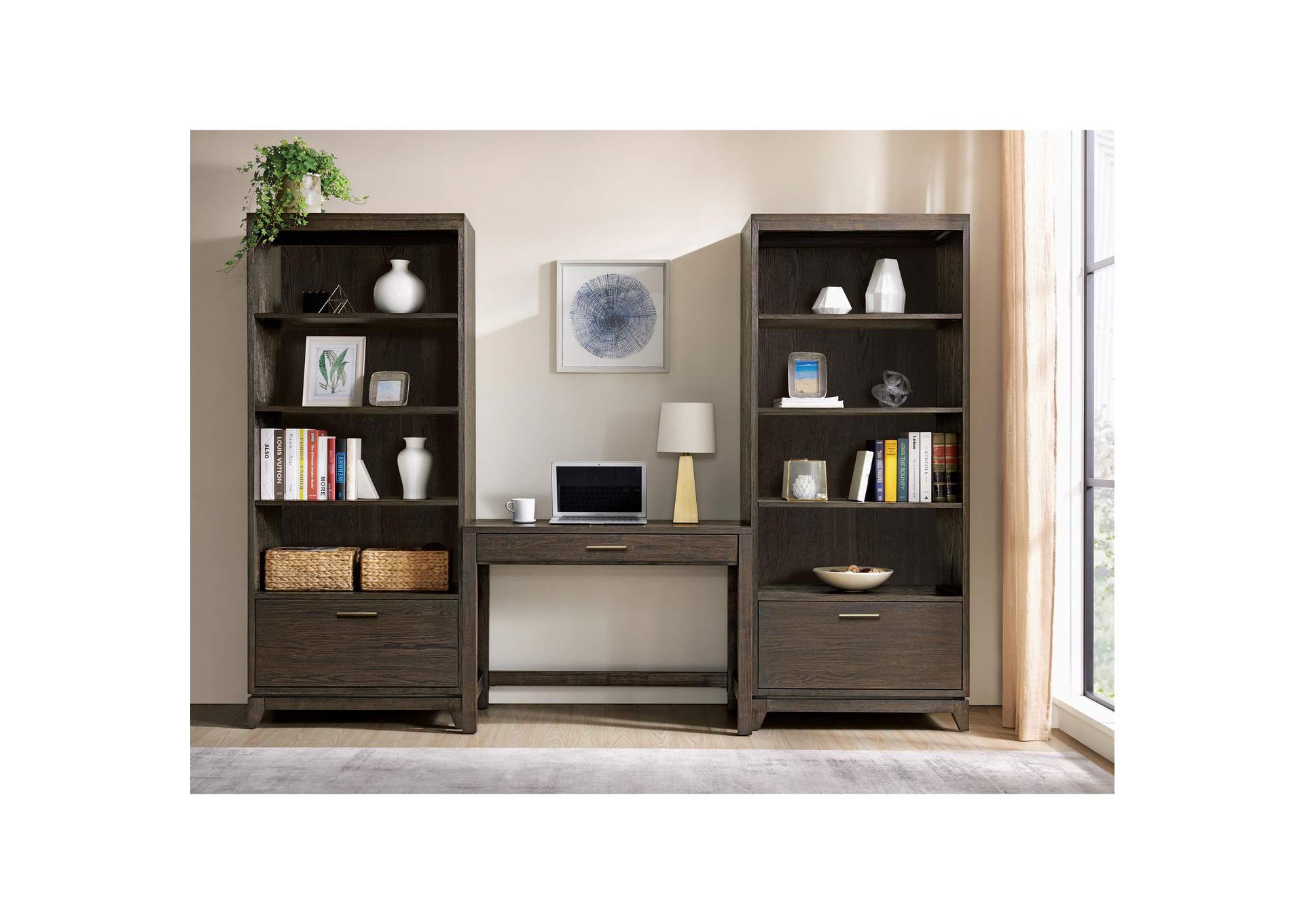 Rafferty Umber Drawer Bookcase,Riverside