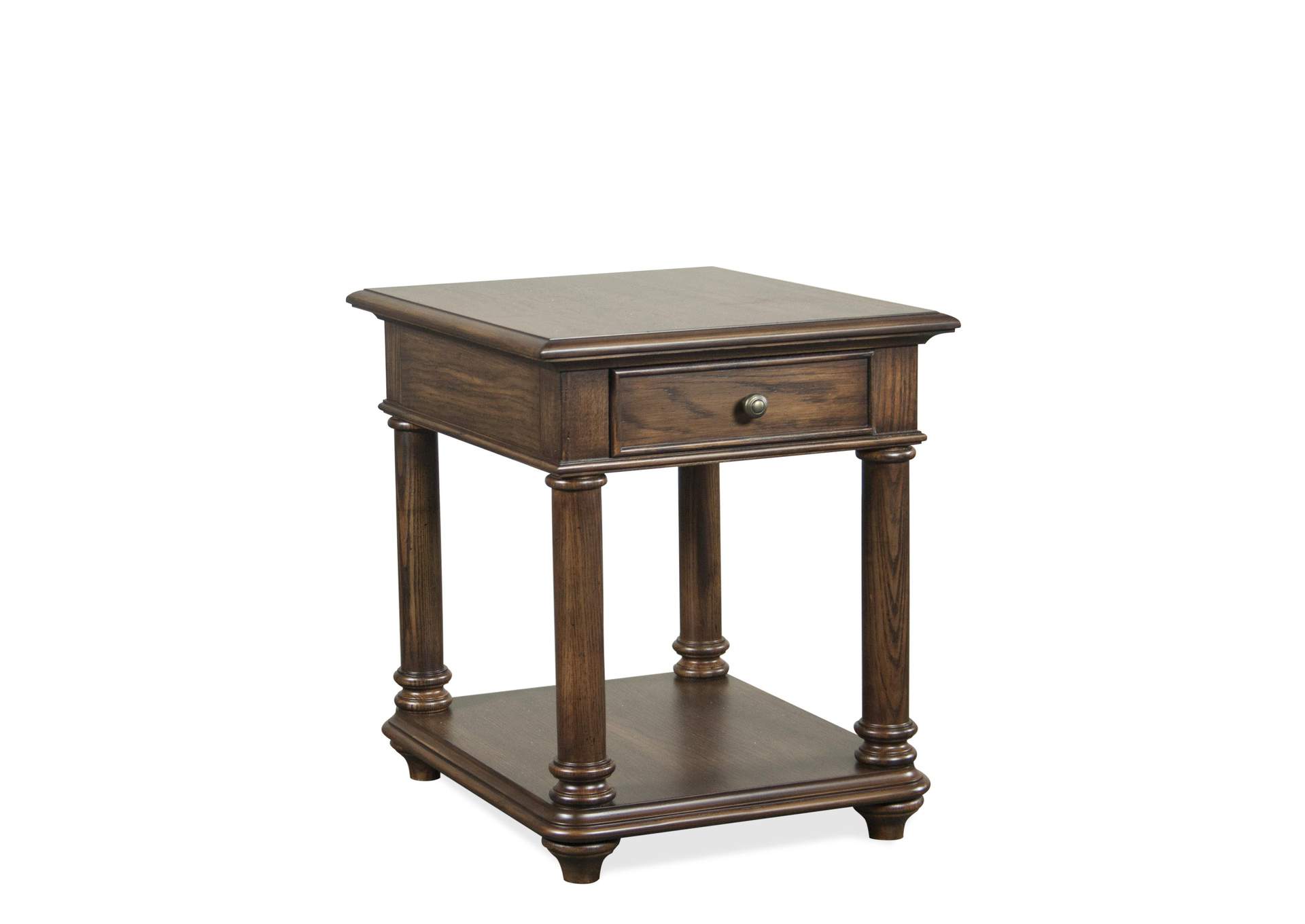 Tegan Plymouth Brown Oak End Table,Riverside