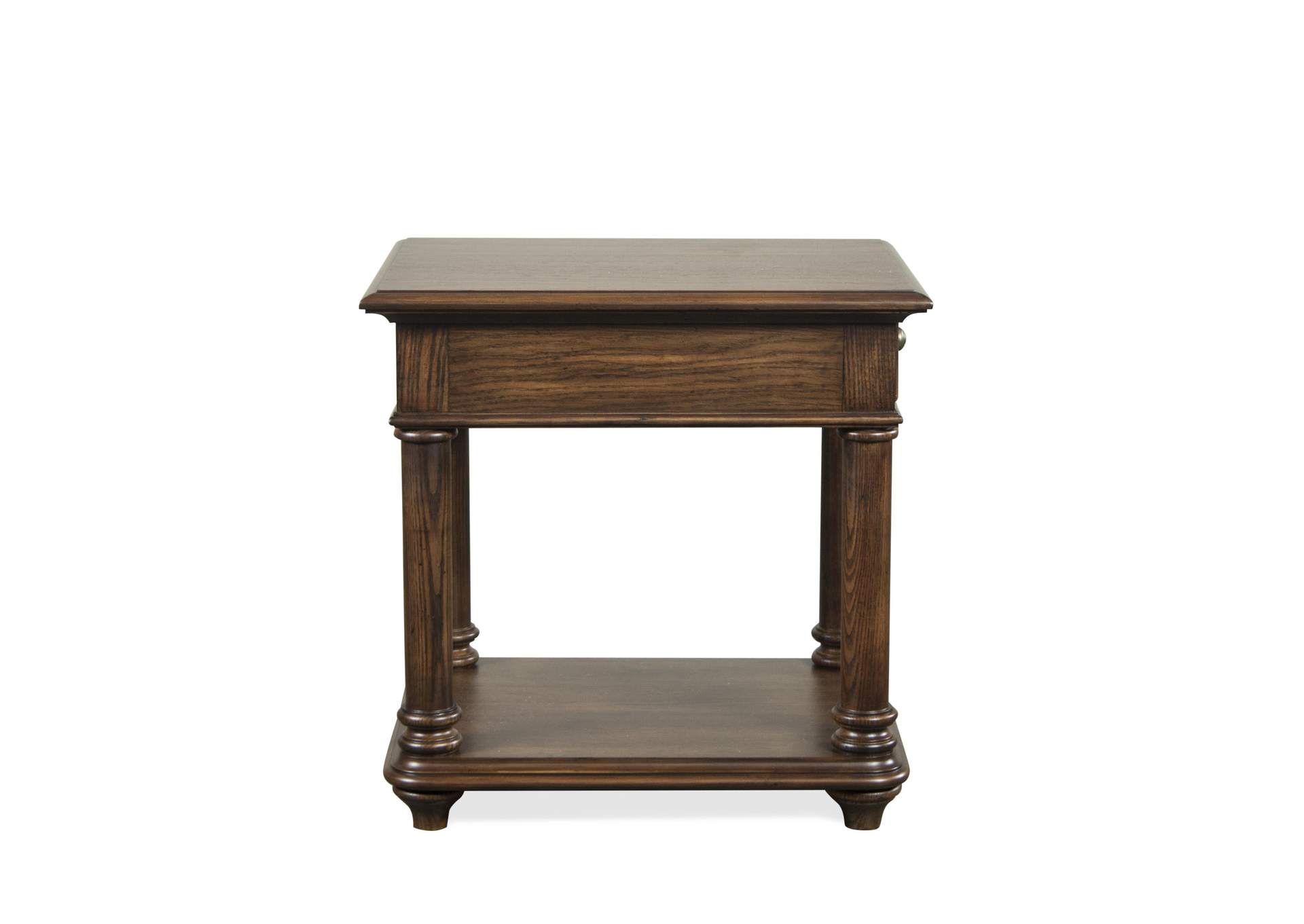 Tegan Plymouth Brown Oak End Table,Riverside