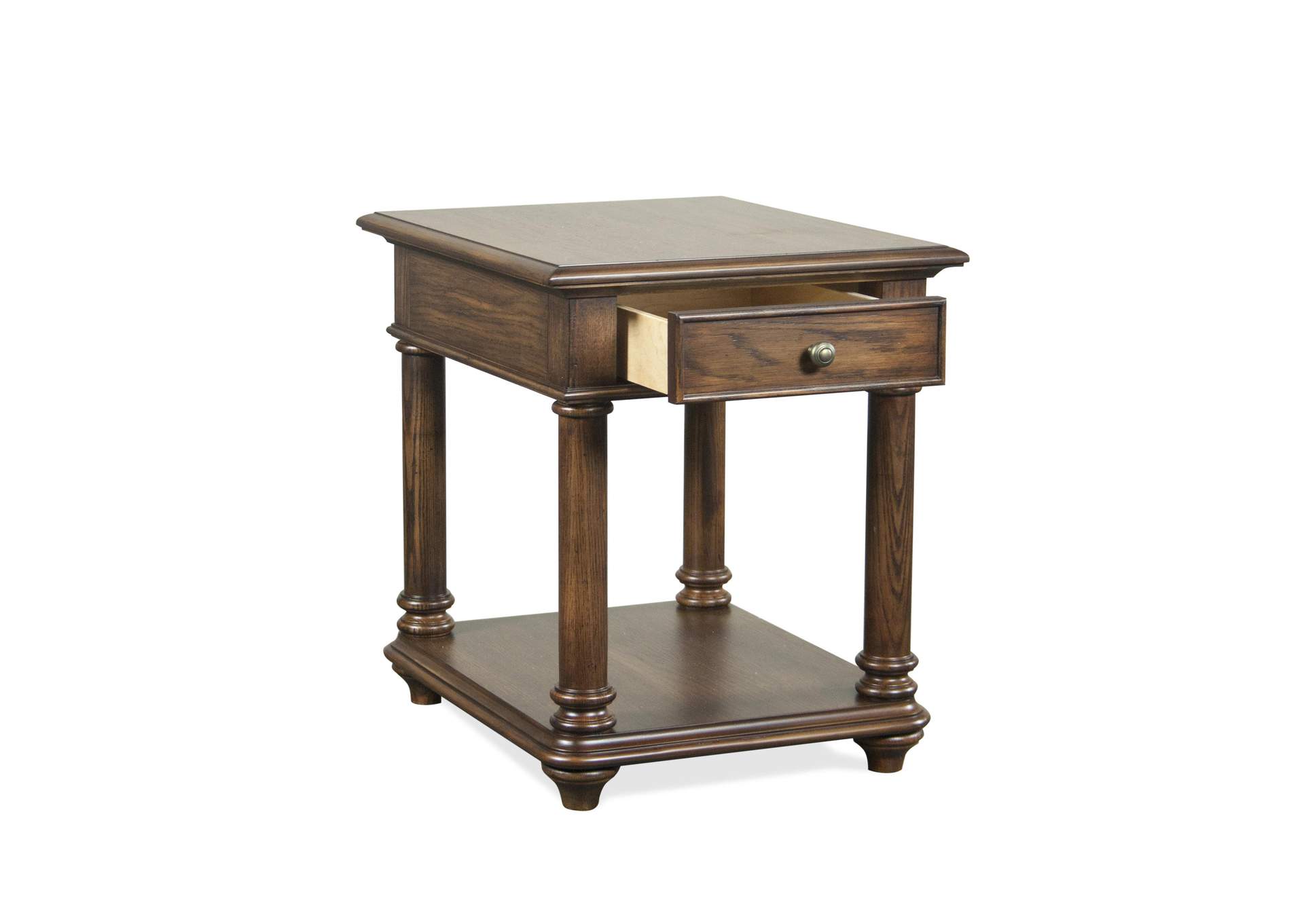 Tegan Plymouth Brown Oak End Table,Riverside