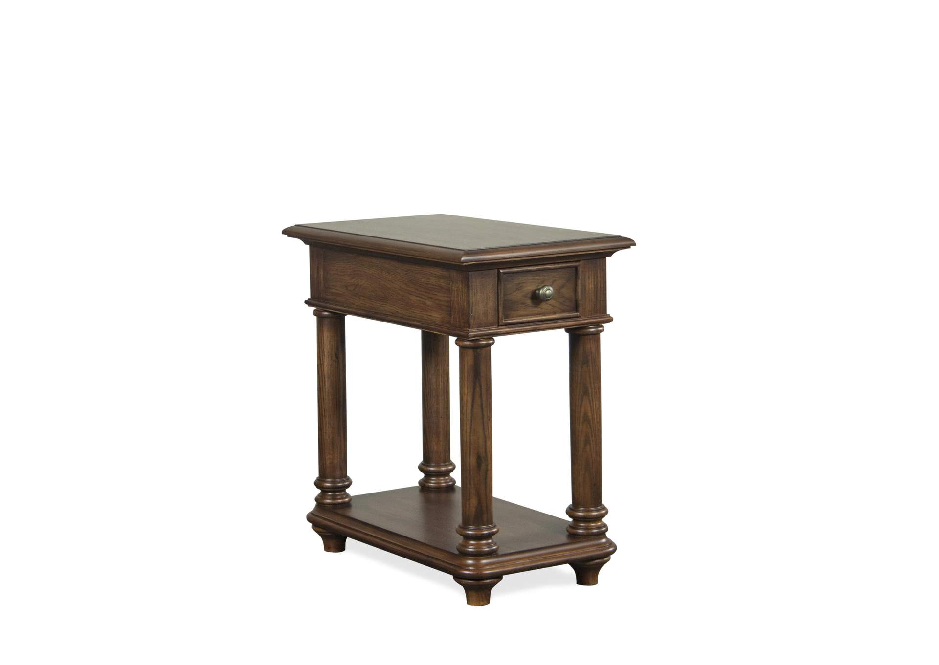 Tegan Plymouth Brown Oak Chairside Table,Riverside