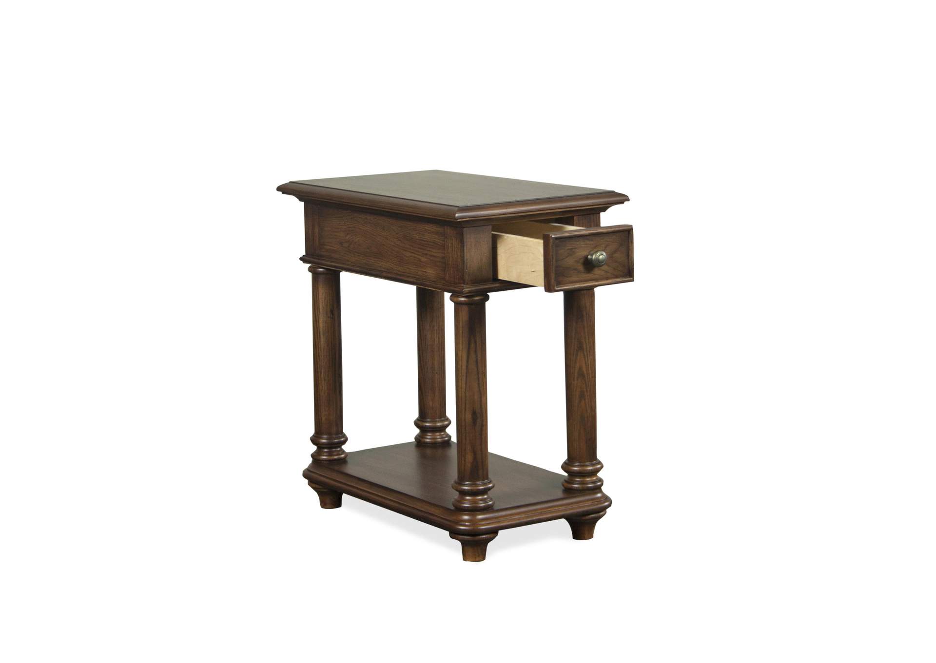 Tegan Plymouth Brown Oak Chairside Table,Riverside