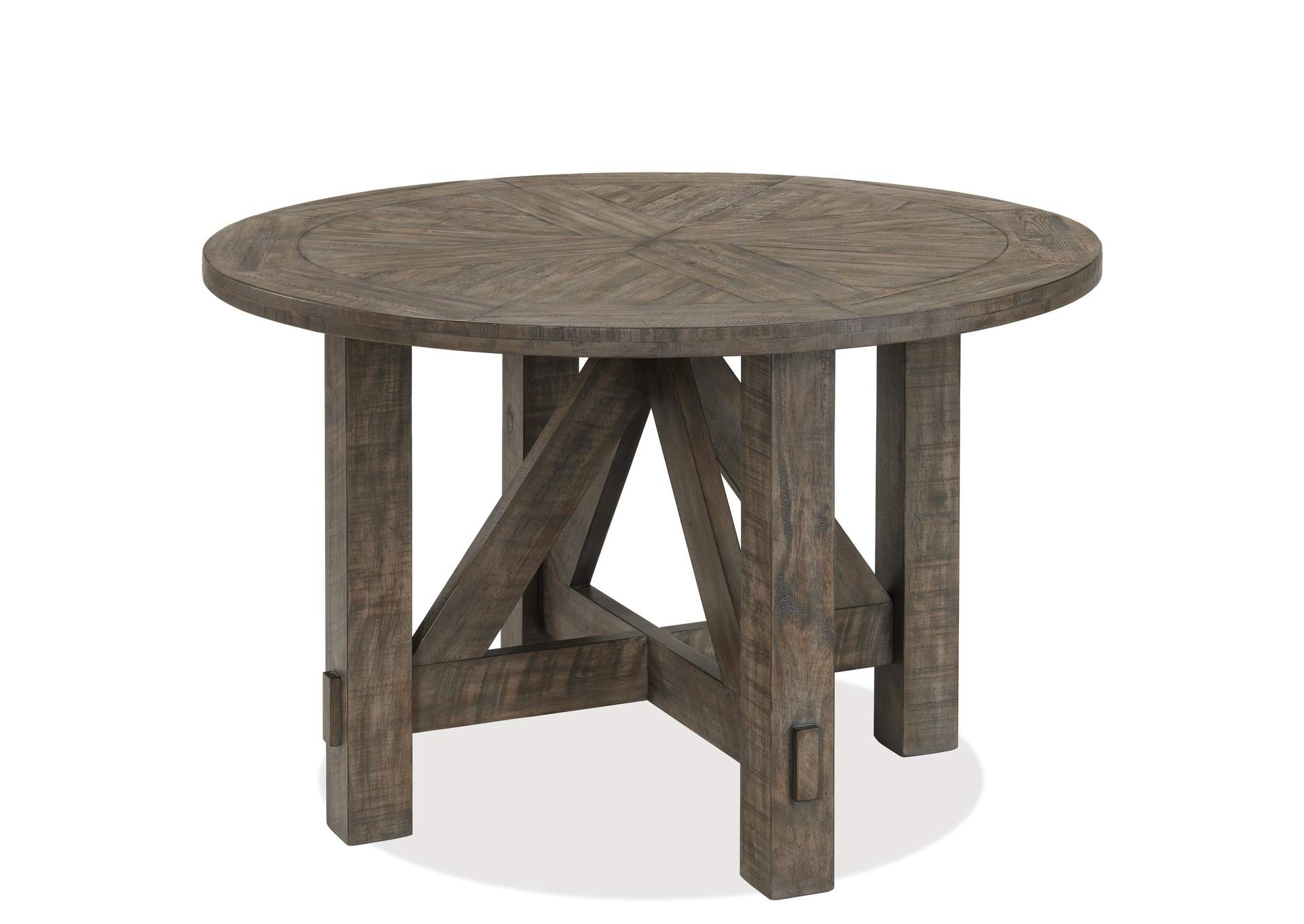 Bradford Rustic Coffee Round Dining Table,Riverside