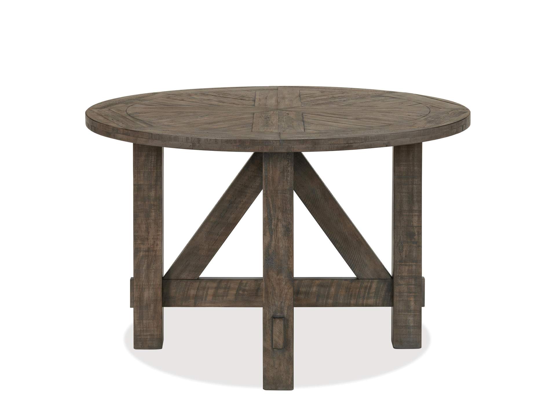 Bradford Rustic Coffee Round Dining Table,Riverside