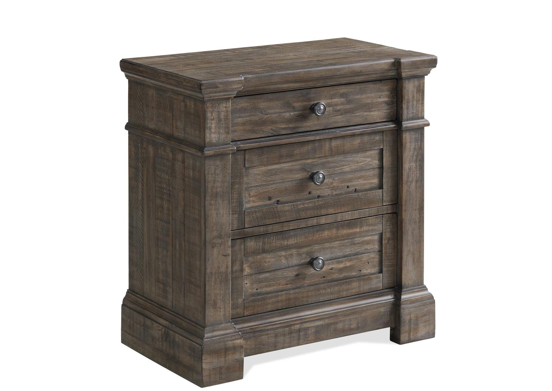 Bradford Rustic Coffee 3-drawer Nightstand,Riverside